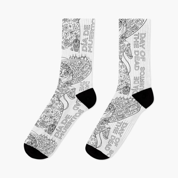 Item preview, Día de muertos Day of the dead outline designed and sold by Designwebjae.