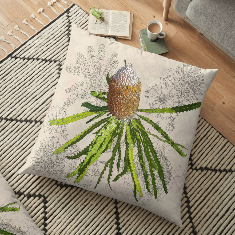Banksia prionotes Design Mullewa Floor Pillow