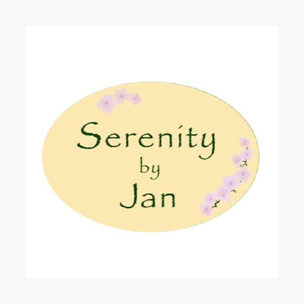 "serenity by jan logo" Photographic Print for Sale by sdklap Redbubble
