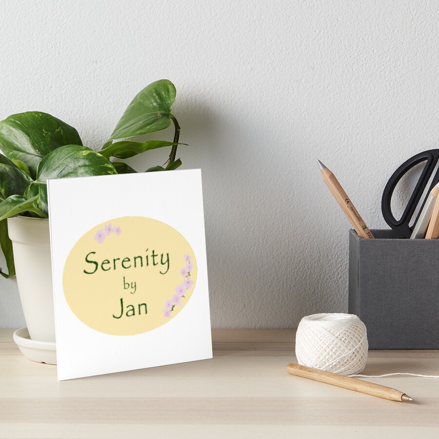 "serenity by jan logo" Art Board Print by sdklap | Redbubble