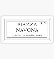 Piazza Navona, Street Sign, Rome Sticker