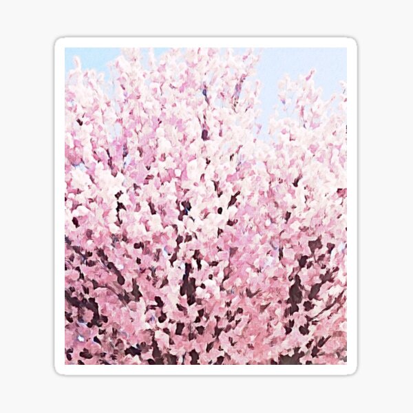 Sakura Cherry Blossom Watercolor Art Sticker