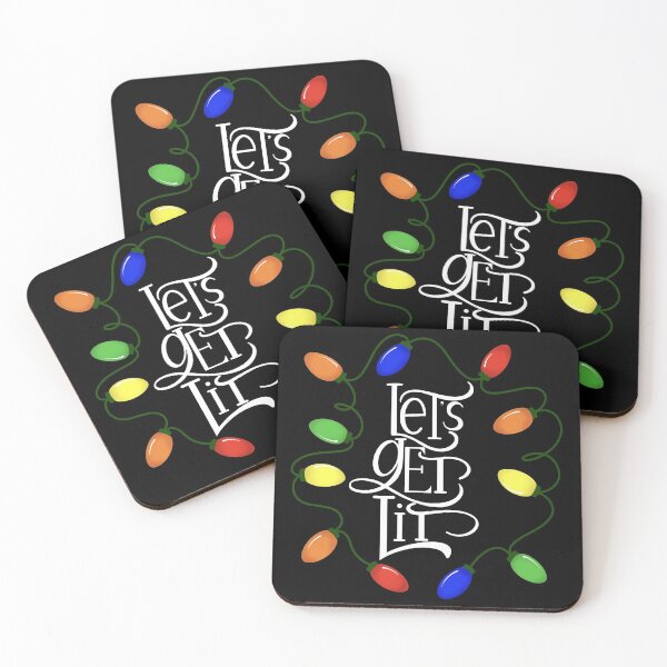Item preview, Let’s Get Lit, Christmas Lights, Funny Drinking Design 2 designed and sold by Gsallicat.