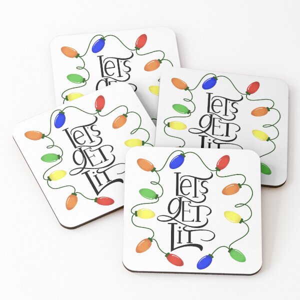 Item preview, Let’s Get Lit, Christmas Lights, Funny Holiday Drinking Design 1 designed and sold by Gsallicat.