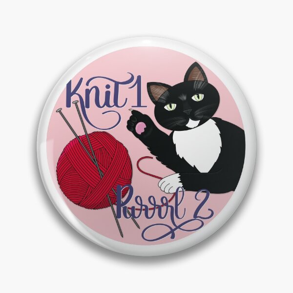 Item preview, Knit 1 Purrrl 2 cat lover knitter knitting design designed and sold by Gsallicat.