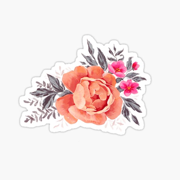 Pink Coral Floral Sticker – Rust Belt Love