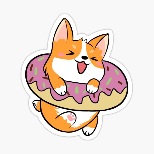 Cute Stuck Corgie Dog Butt Doughnut Sticker – Popwink