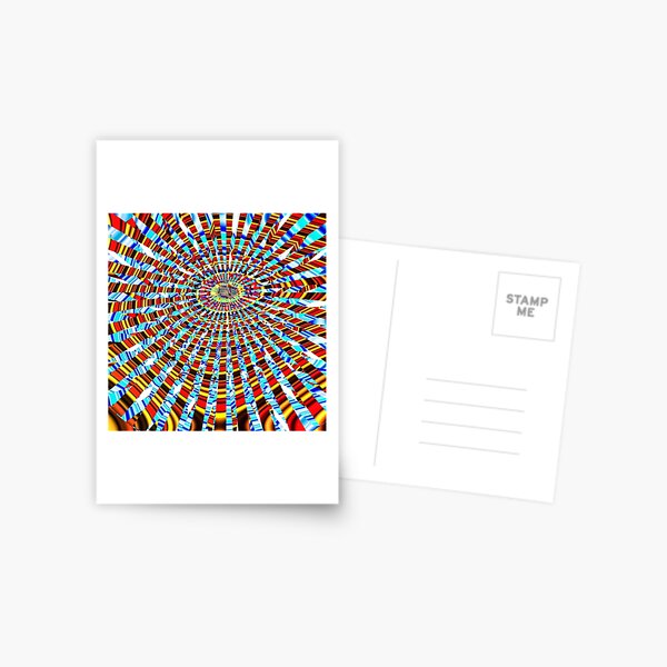 #Design, #abstract, #pattern, #illustration, psychedelic, vortex, modern, art, decoration Postcard