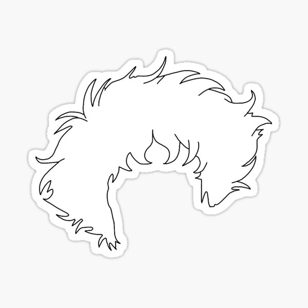 Spike Spiegel Hair Outline Sticker By Kaitlynisabelm Redbubble