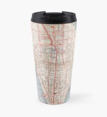 Taza de viaje Vintage Map of Lower Manhattan (1879)