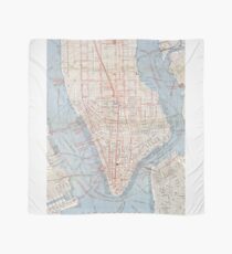 Pañuelo Vintage Map of Lower Manhattan (1879)
