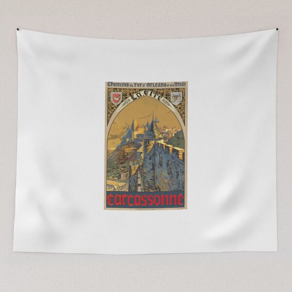 Item preview, Carcassone, France  - Vintage French Railway Travel Poster designed and sold by Chunga.