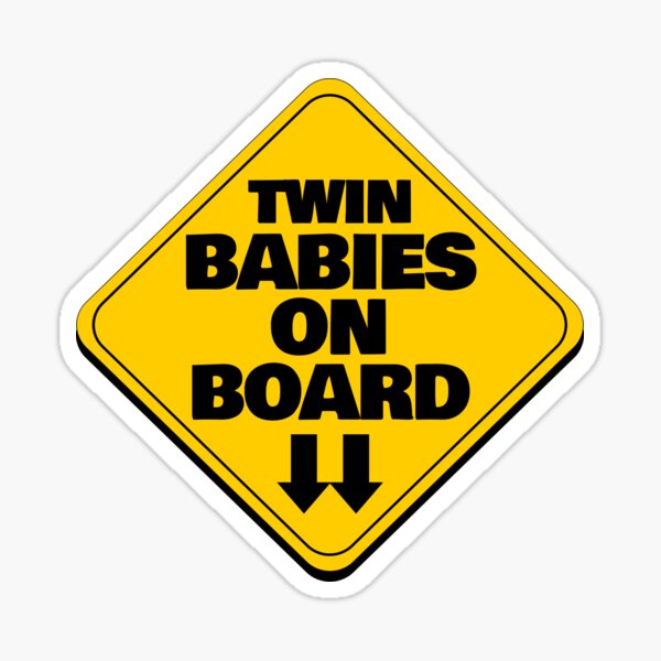 Twins are Two Twin Babies on Board Great Funny Gift Sticker