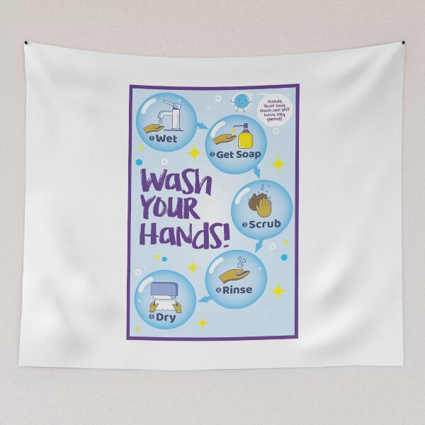 Item preview, wash your hands for kids designed and sold by oscarcolonduran.