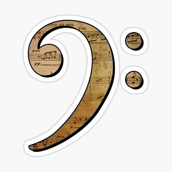 Bass Clef Sheet Music Sticker