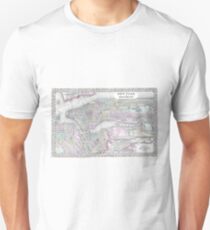 Camiseta unisex Vintage Map of NYC and brooklyn (1867)