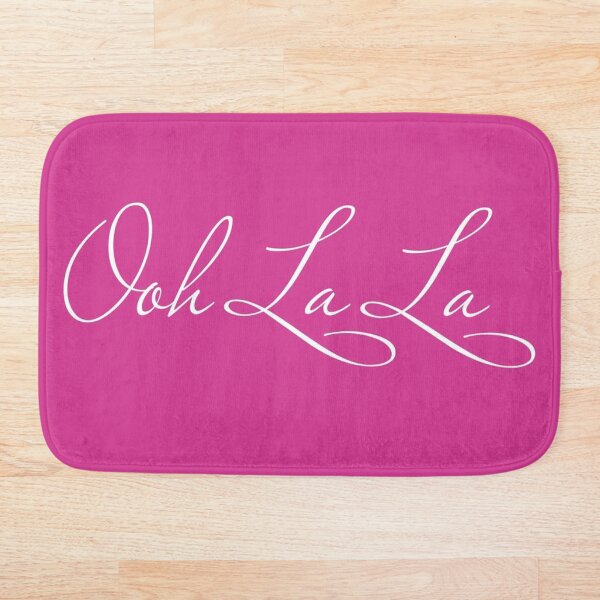 Item preview, Ooh La La Pink Bath Mat, Girl Pink Bath Decor, Positive Inspiration Bath Mat, Stylish Bath Mat designed and sold by olegarh.