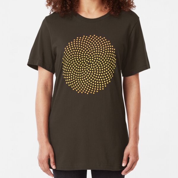 Sunflower Seed, Fibonacci Spiral, Golden Ratio, Mathematics, Geometry Slim Fit T-Shirt