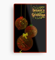 Christmas Tinsel Balls Card Metal Print
