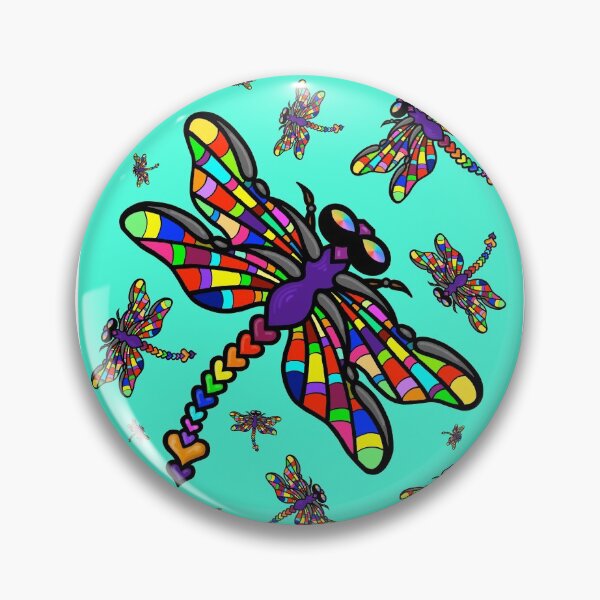 Item preview, Colourful Dragonflies. The original multi-coloured Dragonflyght!  - on Aqua! by Amanda M Lucas designed and sold by Amanda Lucas.