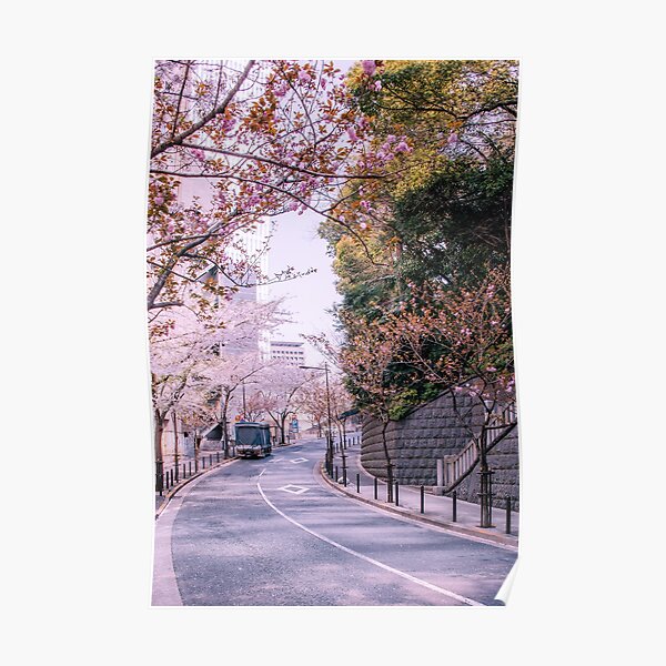Ruelle Tokyoïte et sakura Poster
