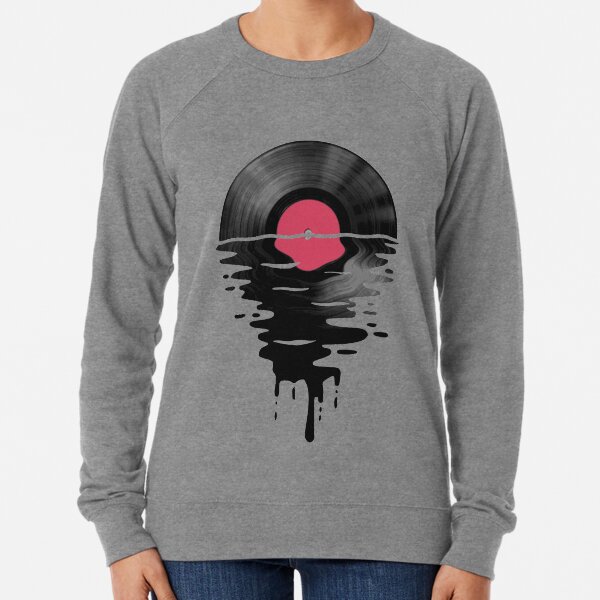 Vinyl LP Music Record Sunset Red Lightweight Sweatshirt