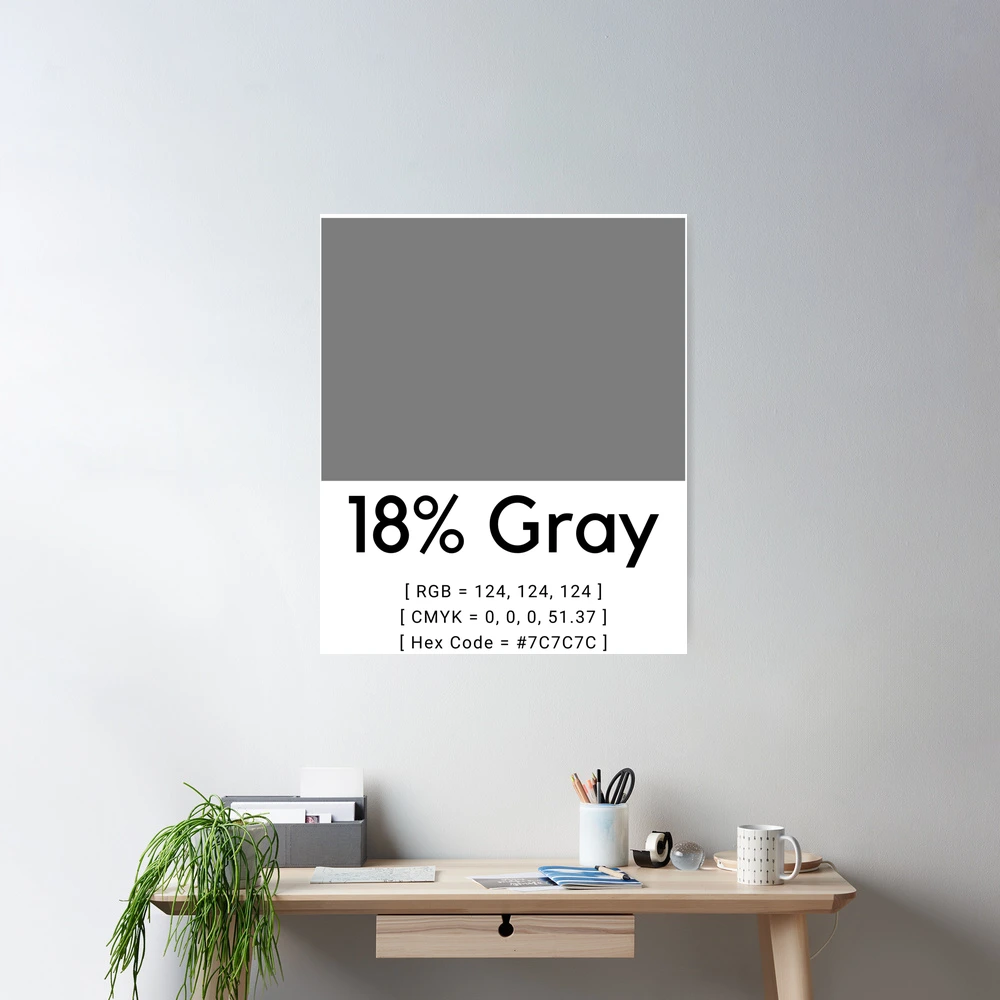 18% Gray Photography RGB CMYK Hex Code Black Text