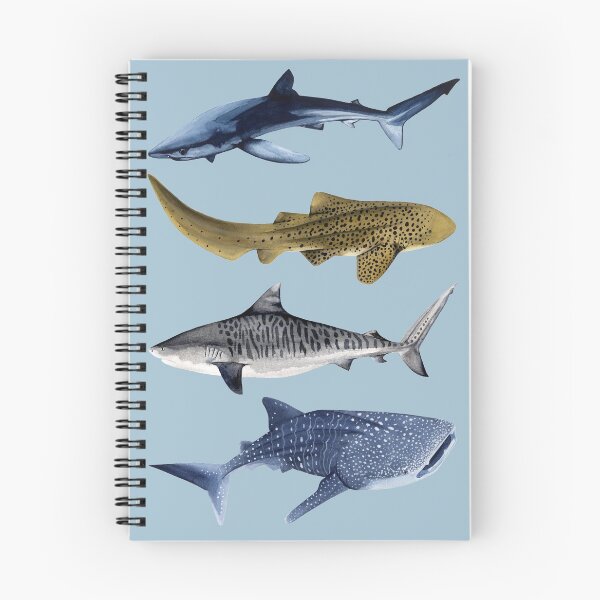 Item preview, SHARKS II-blue, zebra / leopard, tiger and whale sharks designed and sold by BEATRIZ ABAITUA.