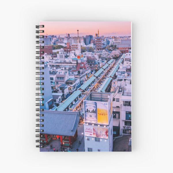 Tokyo - Panorama du Senso-ji au crépuscule Cahier à spirale