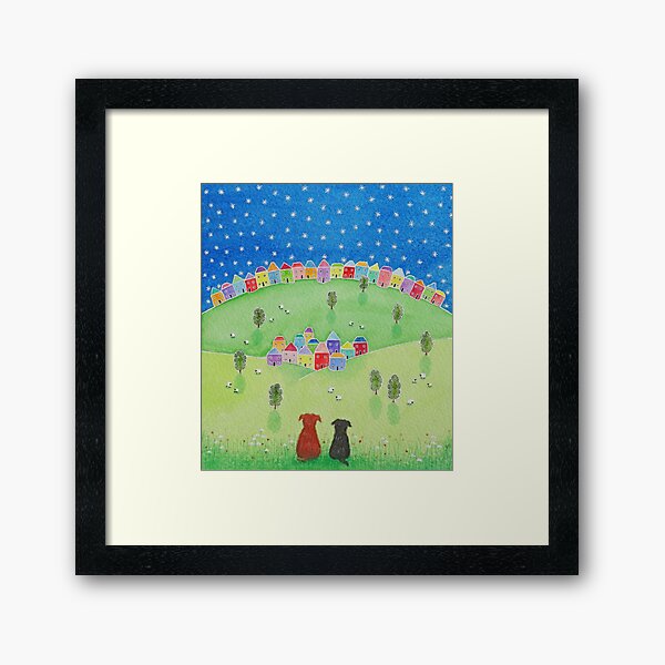 "Friends Forever..." Colourful art for dog lovers everywhere Framed Art Print