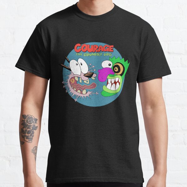 Coraje La máscara del monstruo del perro cobarde Camiseta clásica