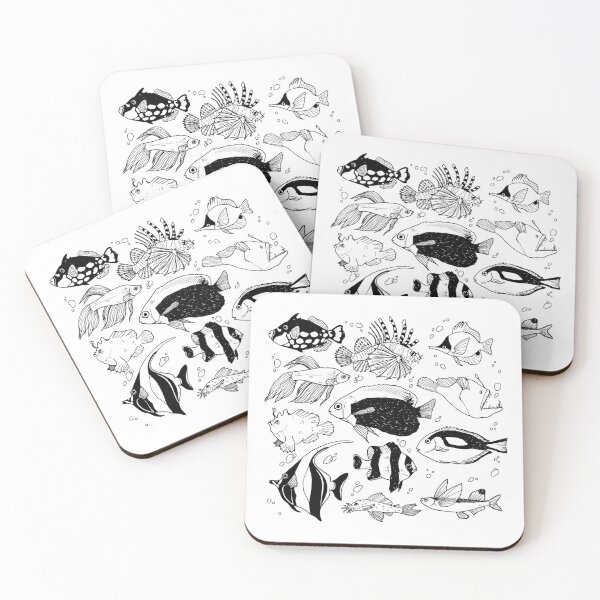 Item preview, Tropical Fish Lineart (on white) designed and sold by evekajander.