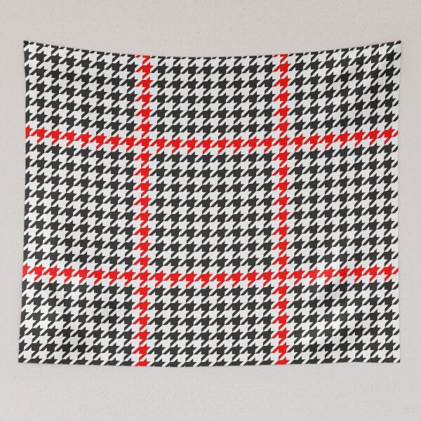 Item preview, Black white and red houndstooth designed and sold by elfina.