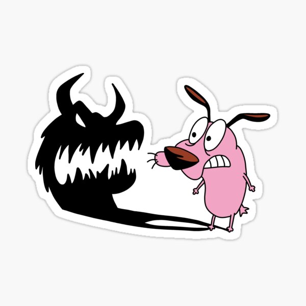 Coraje las sombras cobardes del perro Pegatina