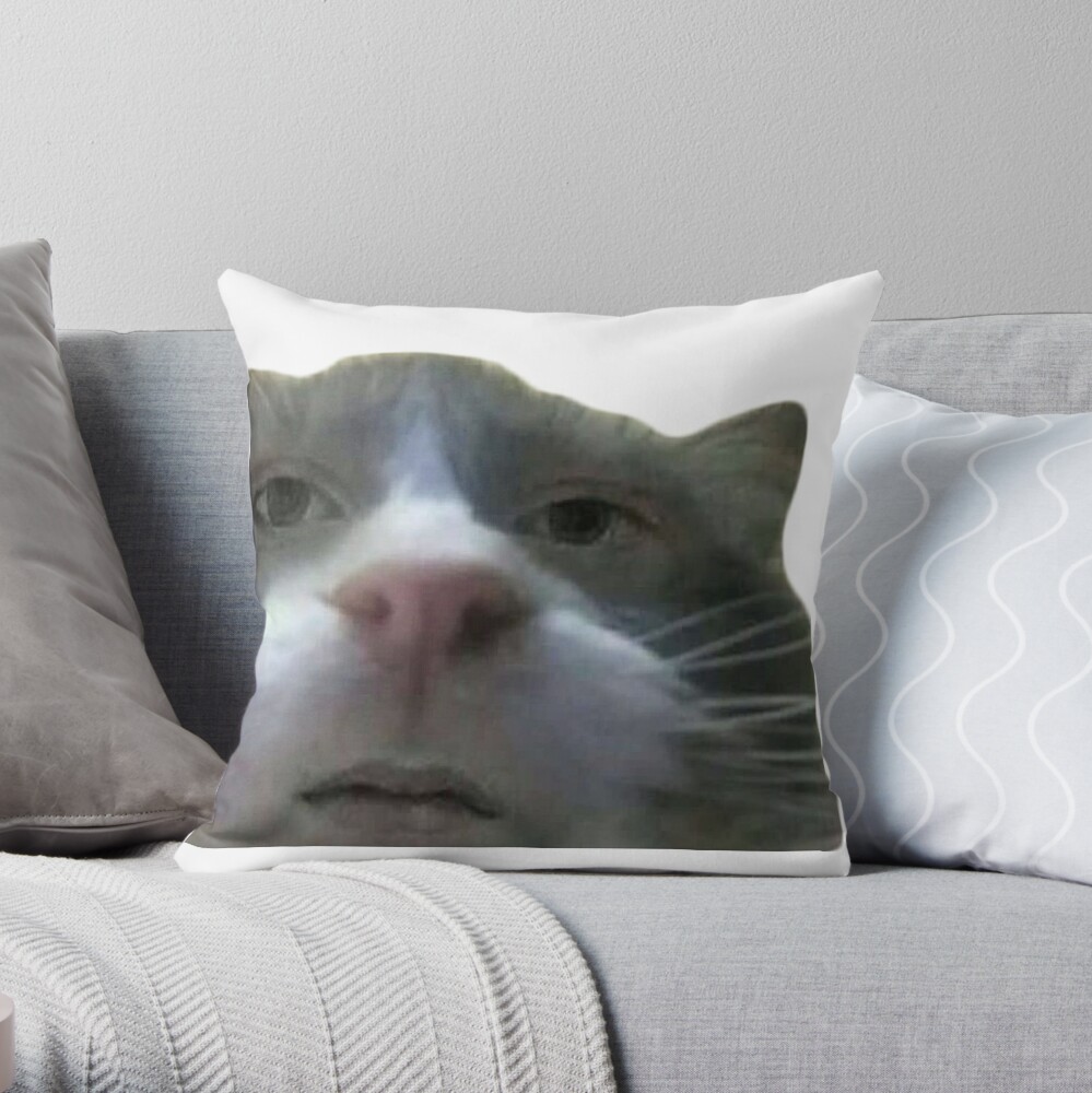 cat face throw pillow