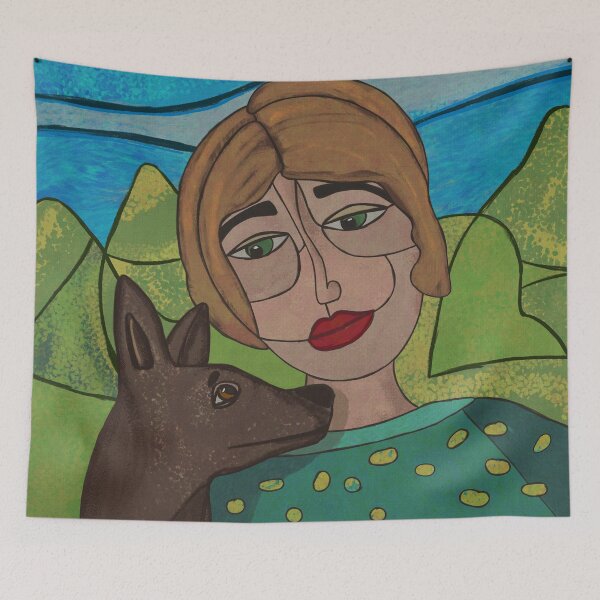 Item preview, A woman and her dog designed and sold by k9printart.
