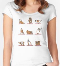 Camiseta entallada de cuello redondo Bulldog Inglés Yoga