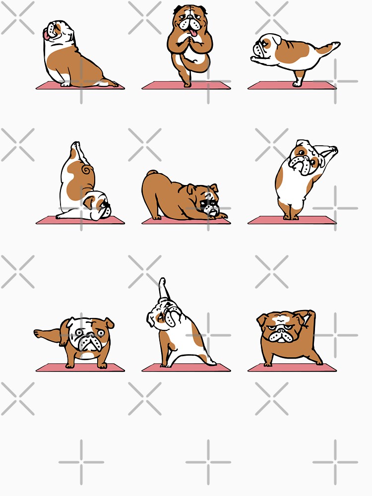 English Bulldog Yoga by Huebucket