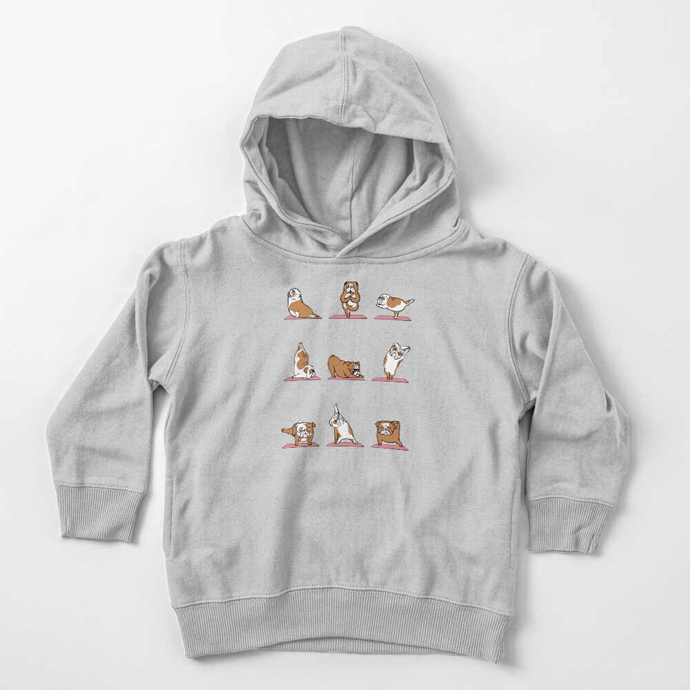English Bulldog Yoga Toddler Pullover Hoodie