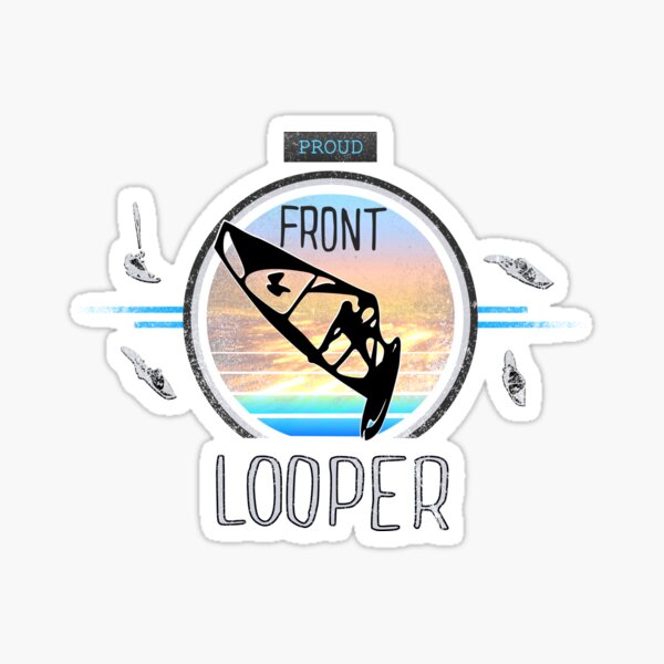 Proud Front Looper Windsurf Jump at Sunset over Ocean Waves Sticker