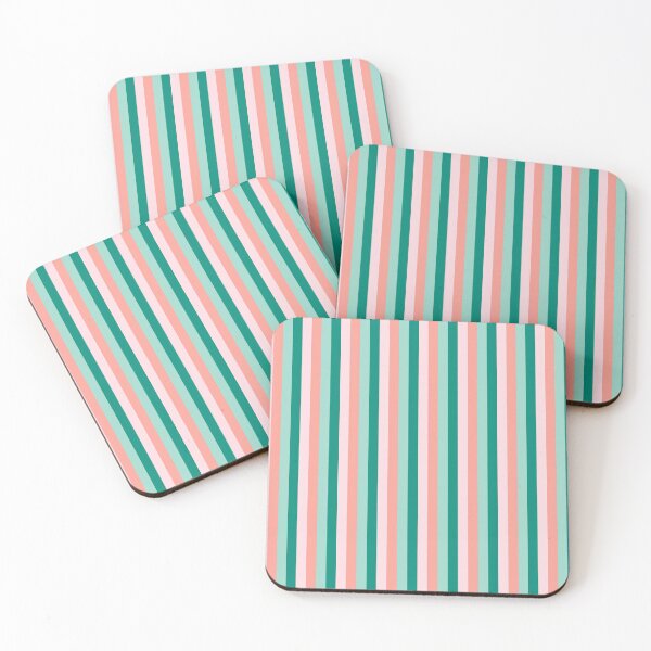 Item preview, Soft Pink  Peach Amber Yucca and Arbor Green Pinstripes designed and sold by taiche.