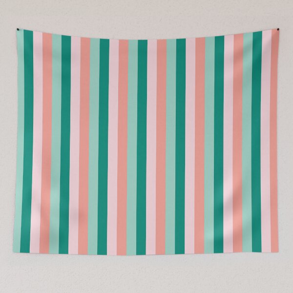 Item preview, Soft Pink  Peach Amber Yucca and Arbor Green Pinstripes designed and sold by taiche.