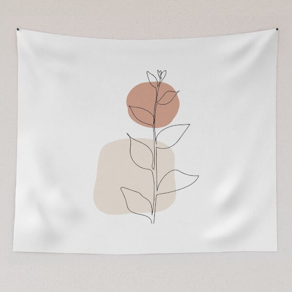 Item preview, Sun and Leaves - Modern Minimal Line Drawing Botanical Line Art Mid-century Modern Minimal Decor designed and sold by GraphicBicycle.