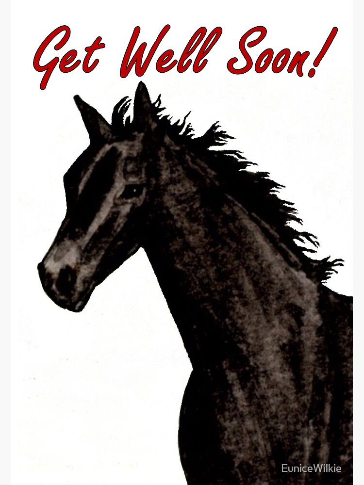 Thumbnail 2 of 2, Greeting Card, Black Beauty - Get Well Soon Card designed and sold by EuniceWilkie.