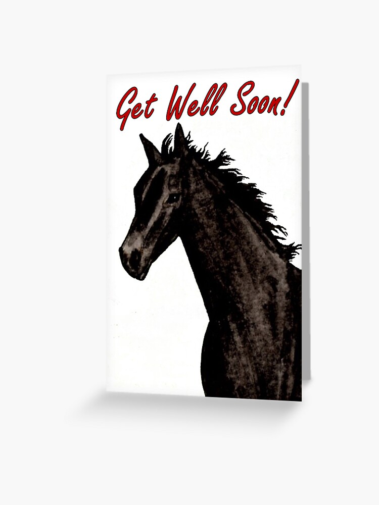Thumbnail 1 of 2, Greeting Card, Black Beauty - Get Well Soon Card designed and sold by EuniceWilkie.