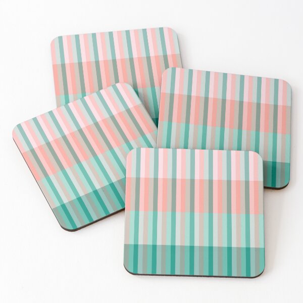 Item preview, Soft Pink  Peach Amber Yucca and Arbor Green Transluscent Stripes designed and sold by taiche.