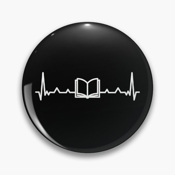 Book Heartbeat Line Pin