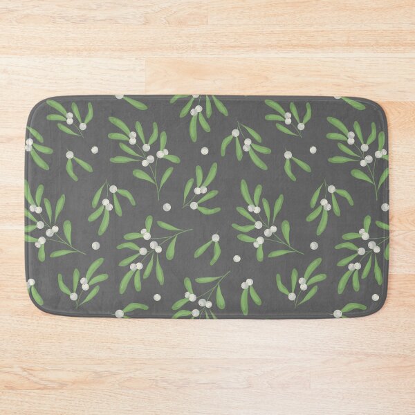 Item preview, Seamless pattern with white mistletoe on gray background. designed and sold by Xaphana.