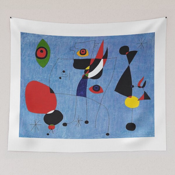 Item preview, Joan Miro Painting on Blue Background designed and sold by bettypure.