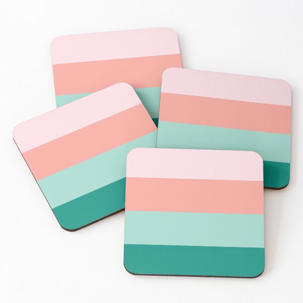 Item preview, Soft Pink  Peach Amber Yucca and Arbor Green Horizontal Stripes designed and sold by taiche.